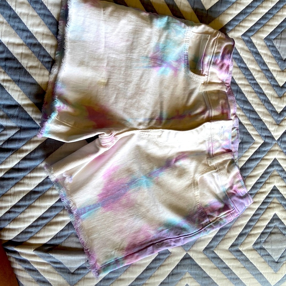 Tie Dye Gap jean shorts